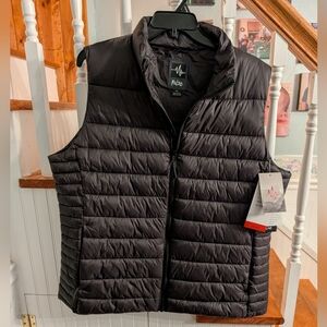 Pulse Black Quilted Vest Midlength